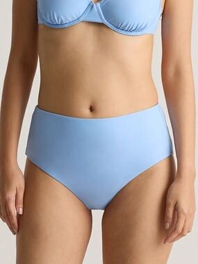 NWOT QUINCE Italian High Rise Bikini Bottom XS Clear Blue 7447